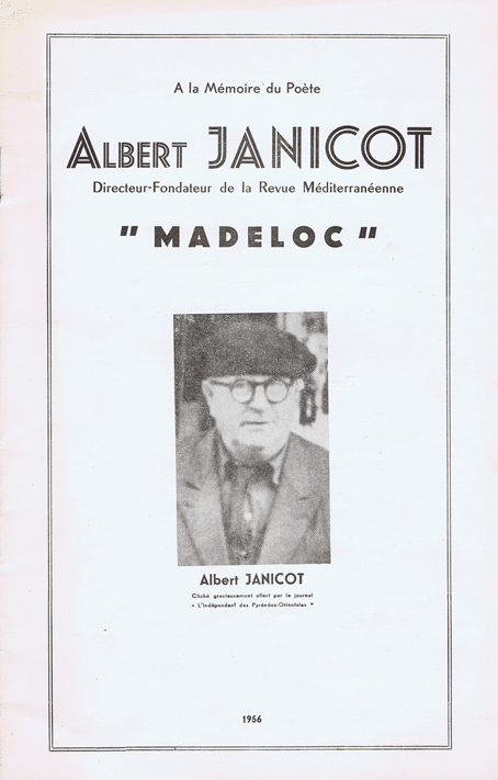 À la mémoire du poète Albert Janicot – Décembre 1956