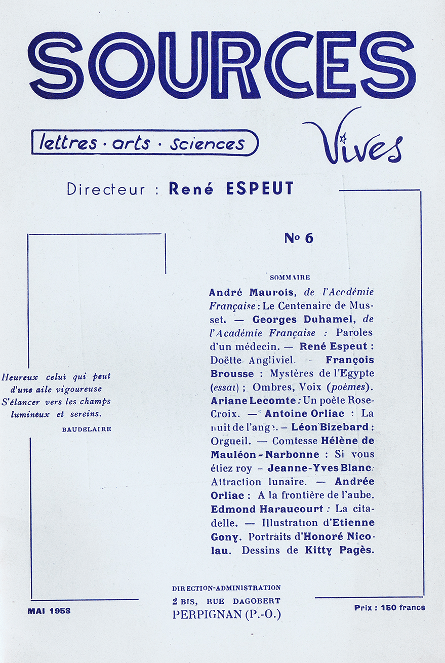 Revue Sources Vives N°6 – Mai 1958