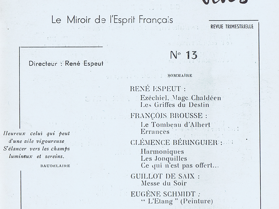 Revue Sources Vives N°13 – Automne 1959