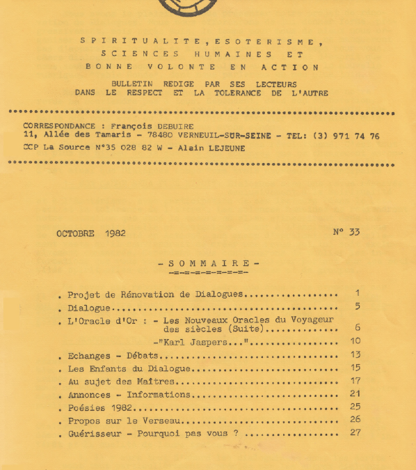 Revue Dialogues N°33 – Octobre 1982