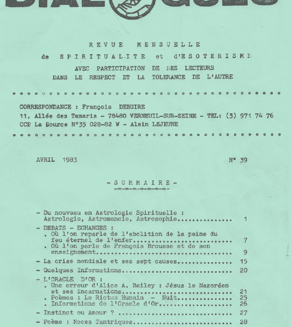 Revue Dialogues N°39 – Avril 1983