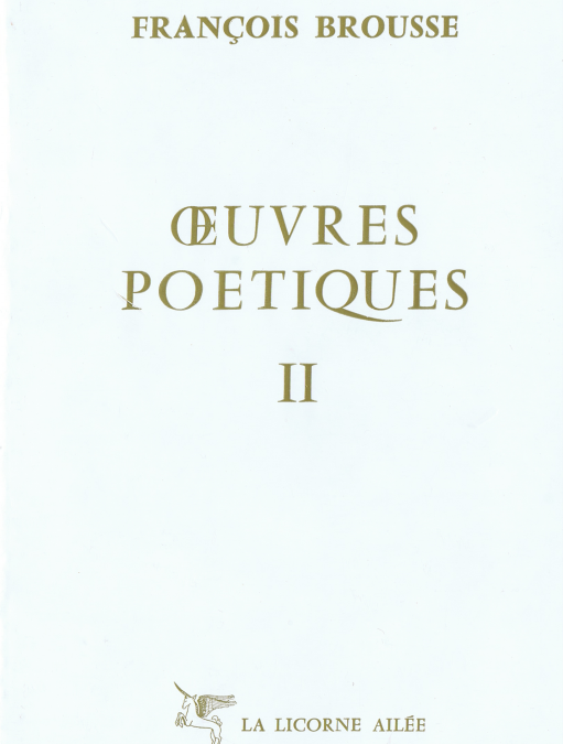Oeuvres poétiques II – 1988