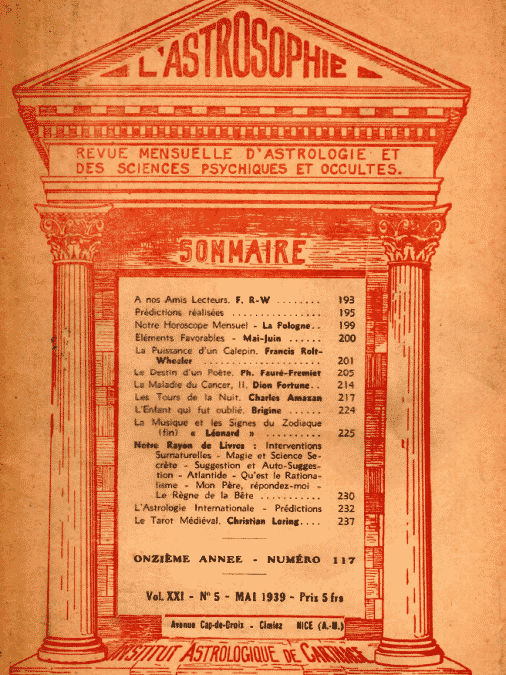 L&rsquo;astrosophie N°5 – mai 1939